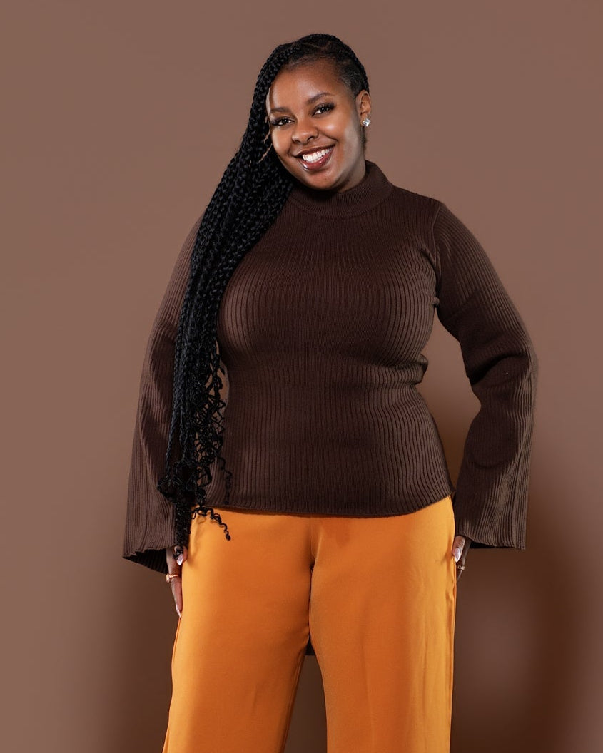 Aura Knit Top in Choco